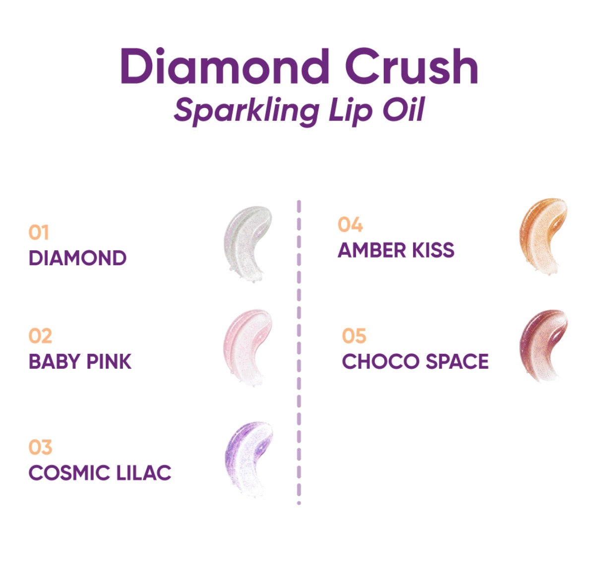 NEJHA Diamond Crush – Lip Oil Scintillante 5 Colorazioni per Labbra Radianti e Brillanti
